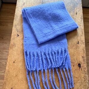 Maeve Blue Fringed Scarf